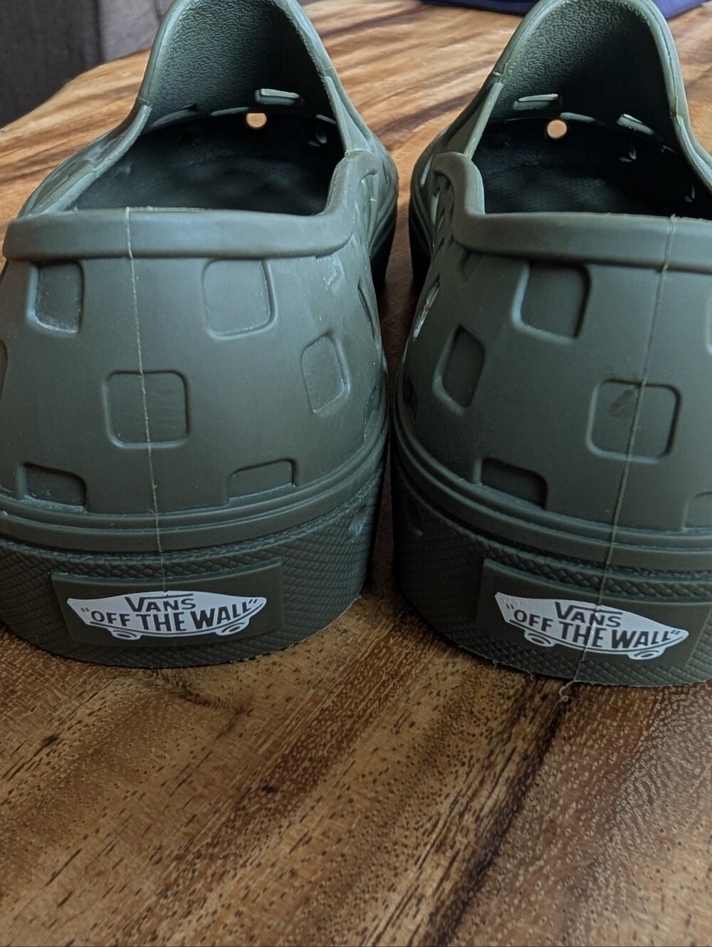 Vans Olive Green Slip-On Clog Sneakers